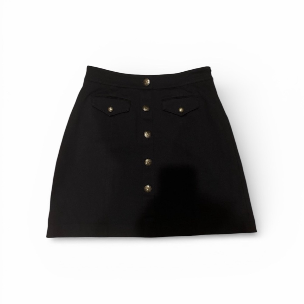 Lauren Ralph Lauren Black Y2K Button-Front Mini Skirt (Size SP)
